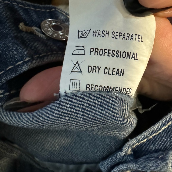 Thunderbird Print Jean Jacket Vegan Leather Fringe Colorful Eagle Western Boho - Picture 7 of 15